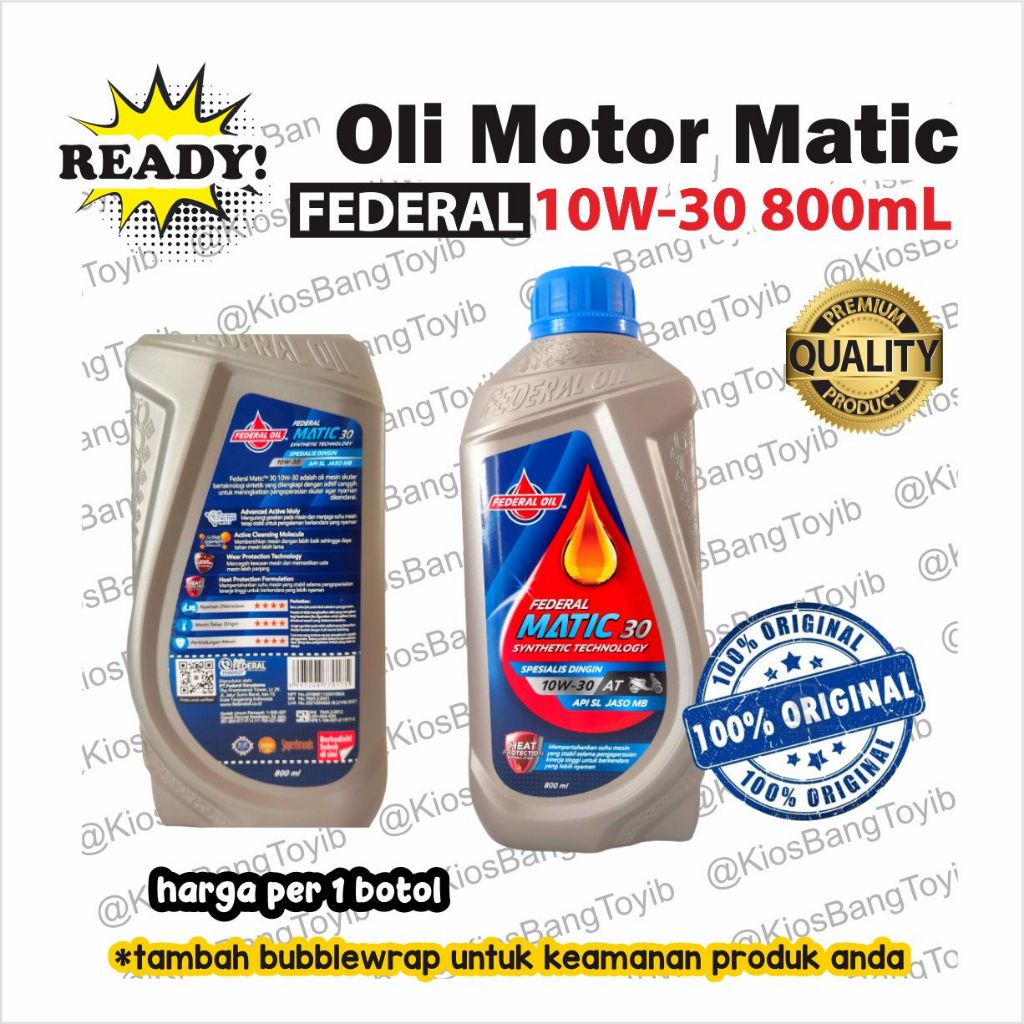 Jual Oli Mesin Motor FEDERAL Ultratec Matic Silver Bebek 4T Racing ...
