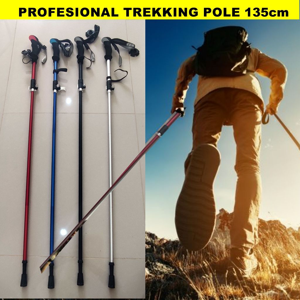 Jual professional trekking pole tongkat hiking layer lipat kuat