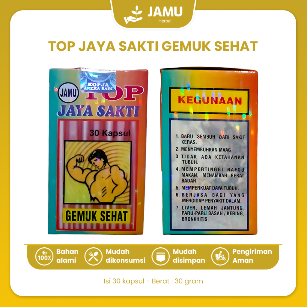 Jual Suplemen Gemuk Sehat Top Jaya Sakti Original Kapsul Memperkuat ...