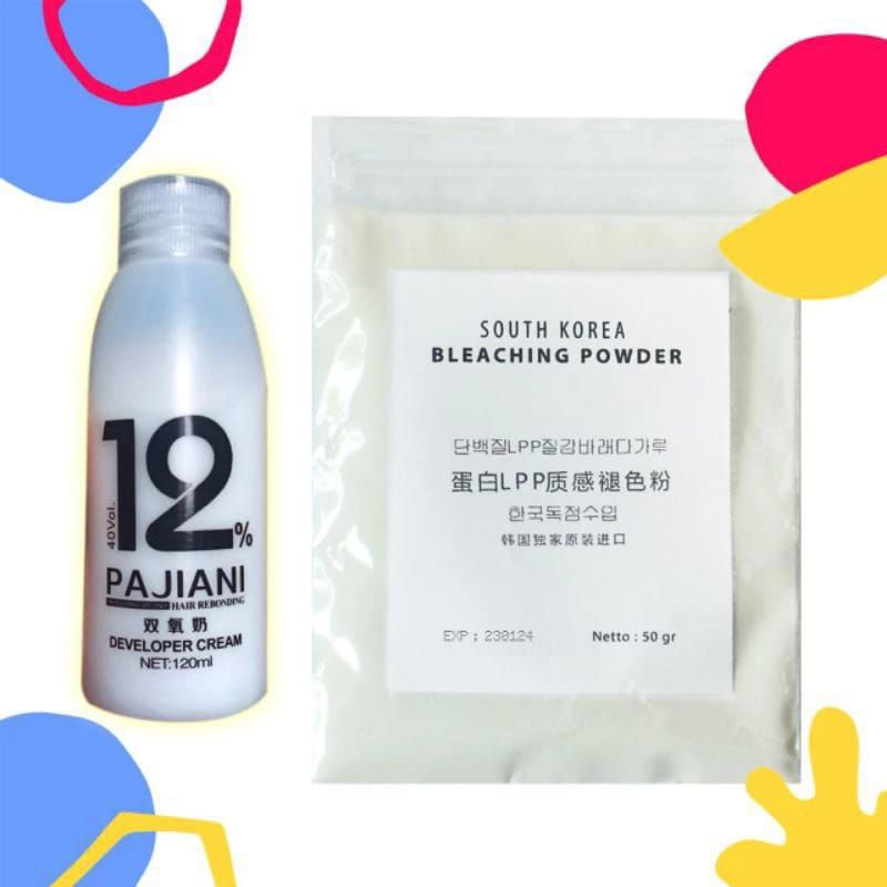 Jual BLEACHING RAMBUT KOREAN Powder 50gr + Developer 120ml | Bleaching ...