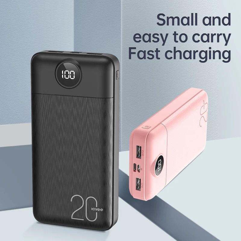 KIVEE PowerBank 20000 mAh PT126 Ungu MAX Dual Output Dual Input Original Official warranty 1 year