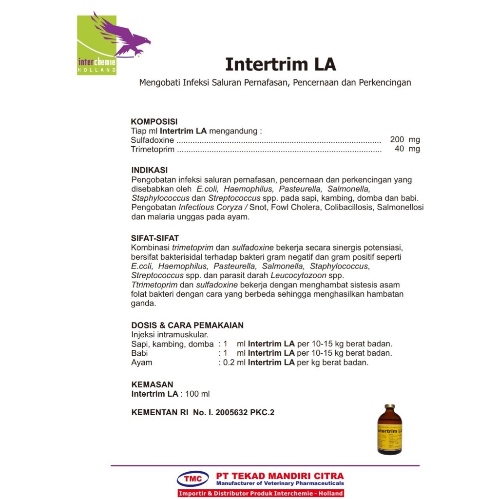 Jual Intertrim LA 100 ml Obat Untuk Infeksi Saluran Pencernaan ...
