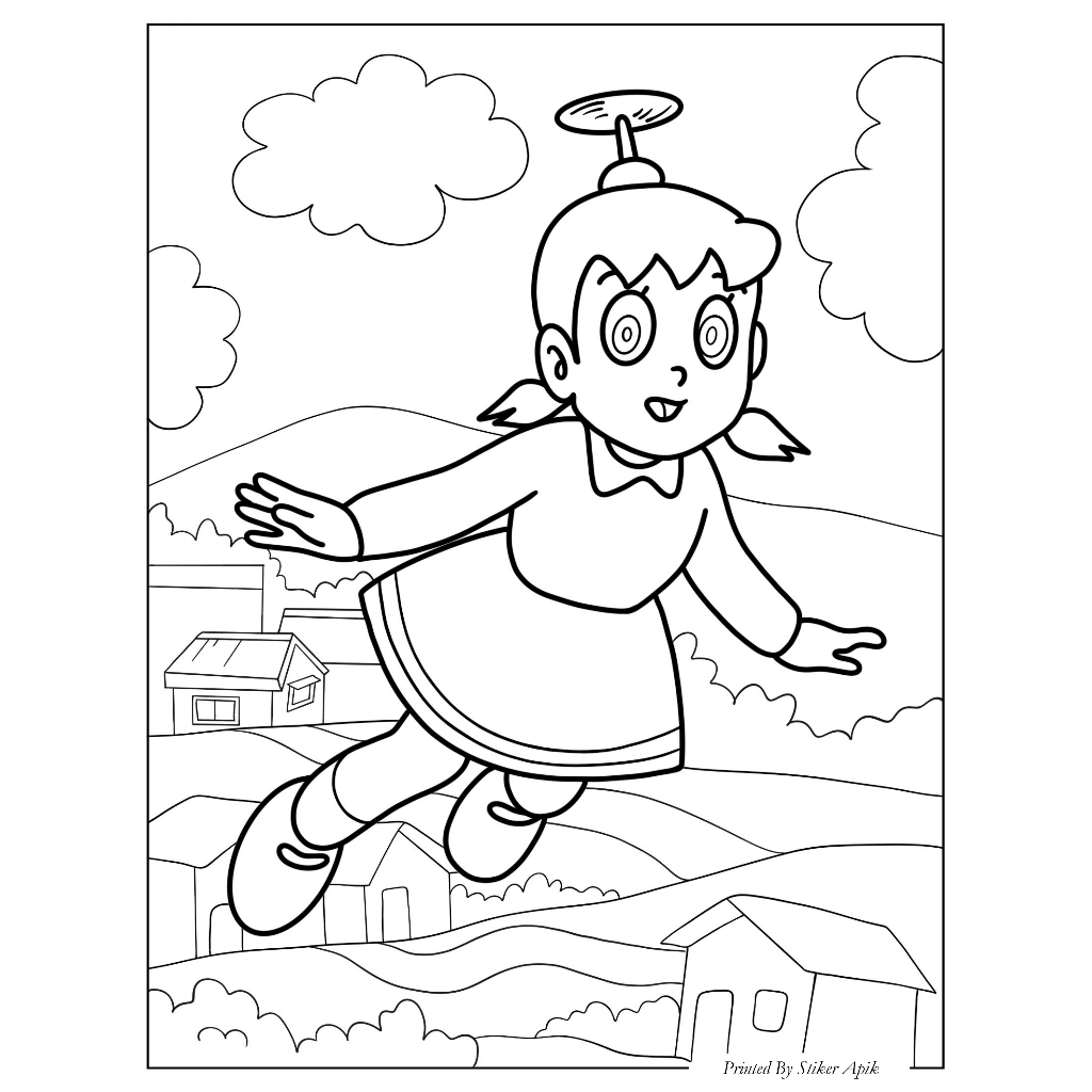 Jual Kertas Gambar Mewarnai Tema Doraemon Worksheet Coloring Paper ...