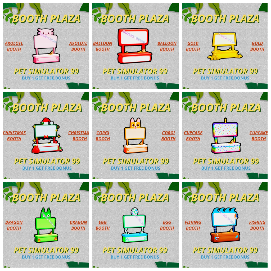 Jual Booth Plaza Pet Simulator 99 Roblox Mainan Anak | Shopee Indonesia