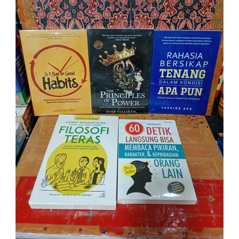 Jual 5 Buku Good Habits Principles Of Power Bersikap Tenang Filosofi