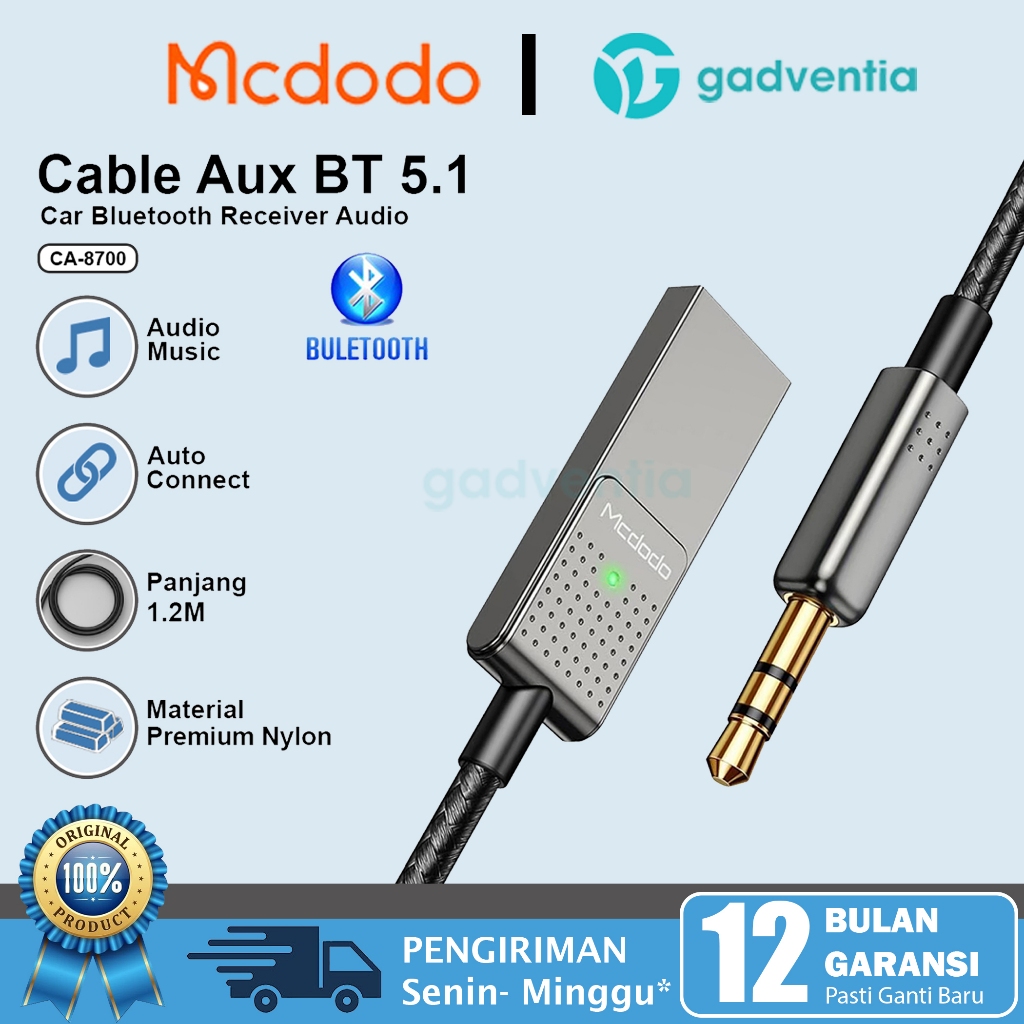 Jual Mcdodo Ca Car Bluetooth Wireless Audio Receiver Usb To Aux Mm Mobil Shopee Indonesia