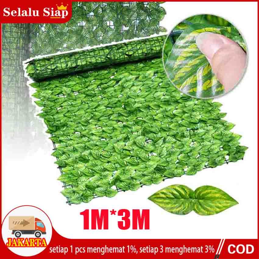 Jual Daun Rambat Sintetis 1M*3M Rumput Buatan Plastik Dinding Rumput ...