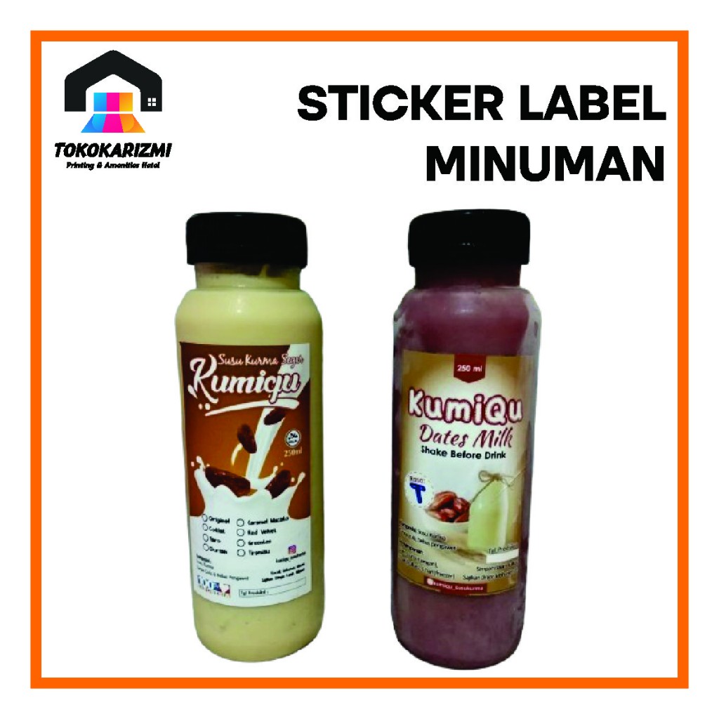 Jual Stiker Label Botol Kemasan Minuman Murah FREE DESIGN (isi 100 ...