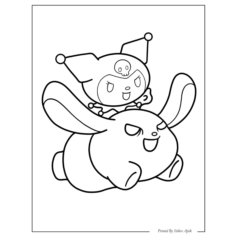 Jual Kertas Gambar Mewarnai Tema Kuromi Worksheet Coloring Paper ...