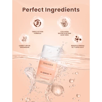 Hanasui Collagen Micellar Cleansing Water Pembersih Wajah Make Up Remover Cleansing Water