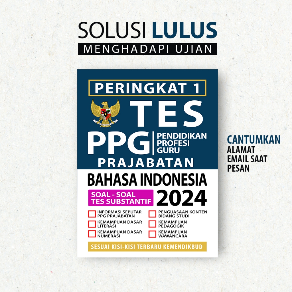 Jual PERINGKAT 1 PPG BAHASA INDONESIA 2024 - PPG DALJAB 2024 - PPG