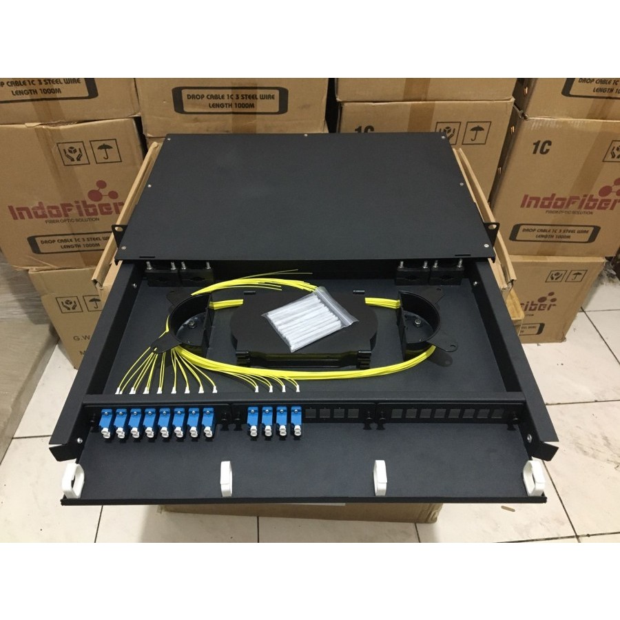 Jual OTB 24 core LC Singlemode rackmount sliding rail + Pigtail ...