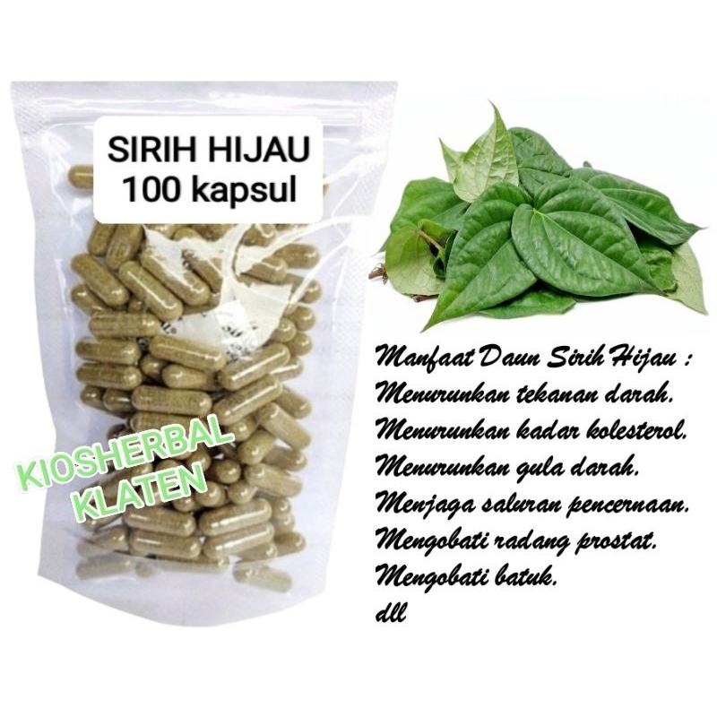 Jual Serbuk Daun Sirih Hijau Isi Kapsul Untuk Diabetes Kolesterol Shopee Indonesia