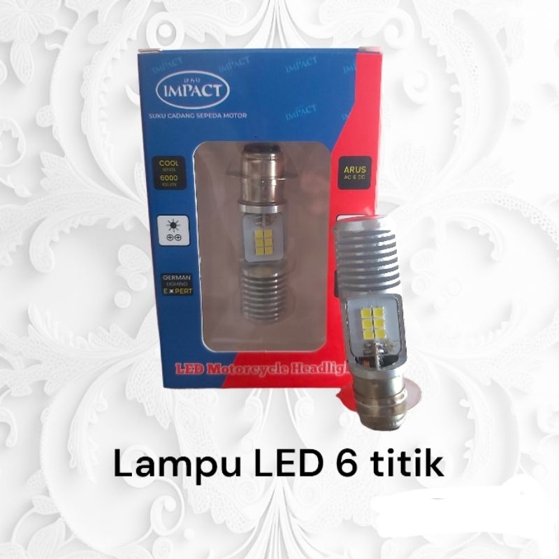 Jual LAMPU LED DEPAN MOTOR T19/H6 AC DC 12 TITIK KAKI 1 Motor Bebek Dan ...