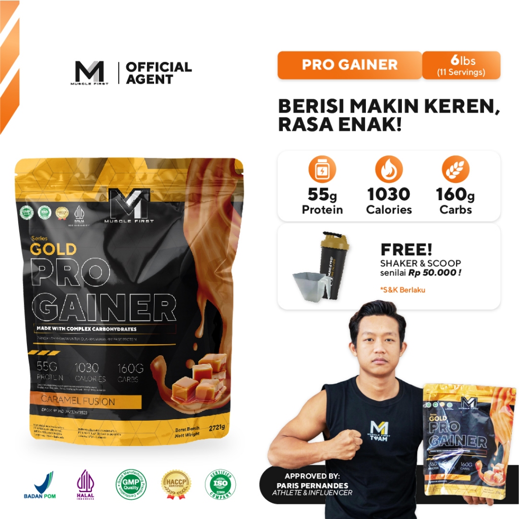 Jual MUSCLE FIRST Pro Gainer 6lbs/2721gr - Mass Gainer Penambah Berat ...