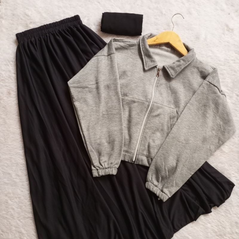 Jual ONE SET JENNIE ( rok & Cardi ) FREE HIJAB | Shopee Indonesia