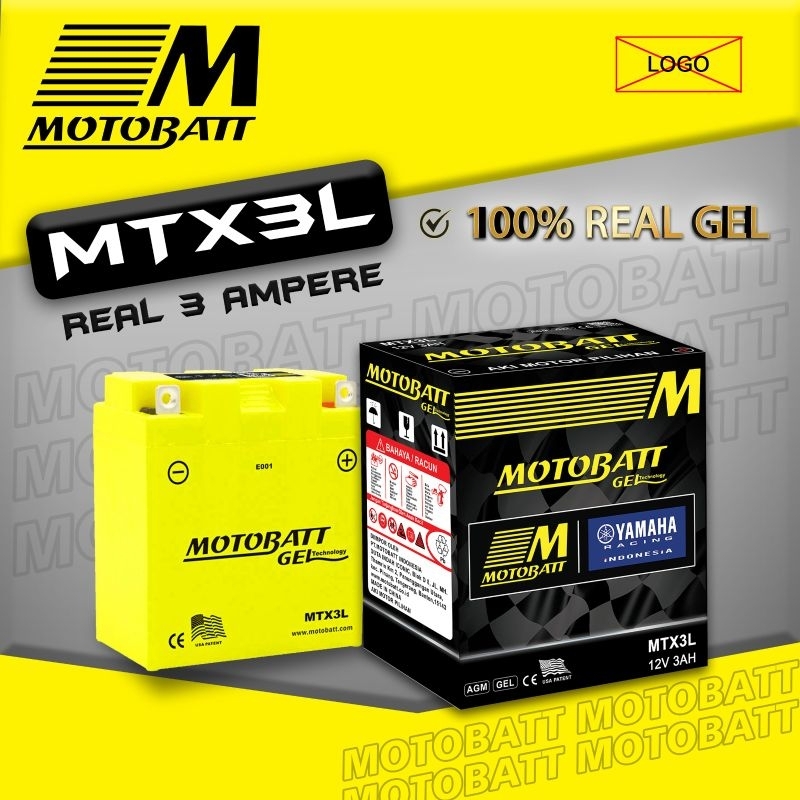Jual Aki Motor Ninja R 150 Motobatt MTX3L - Aki Gel (3Ah) | Shopee