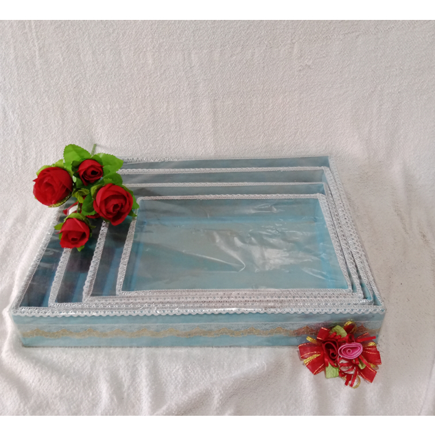 Jual KOTAK PARCEL KAIN WARNA BIRU LANGIT / KOTAK HANTARAN PERNIKAHAN ...