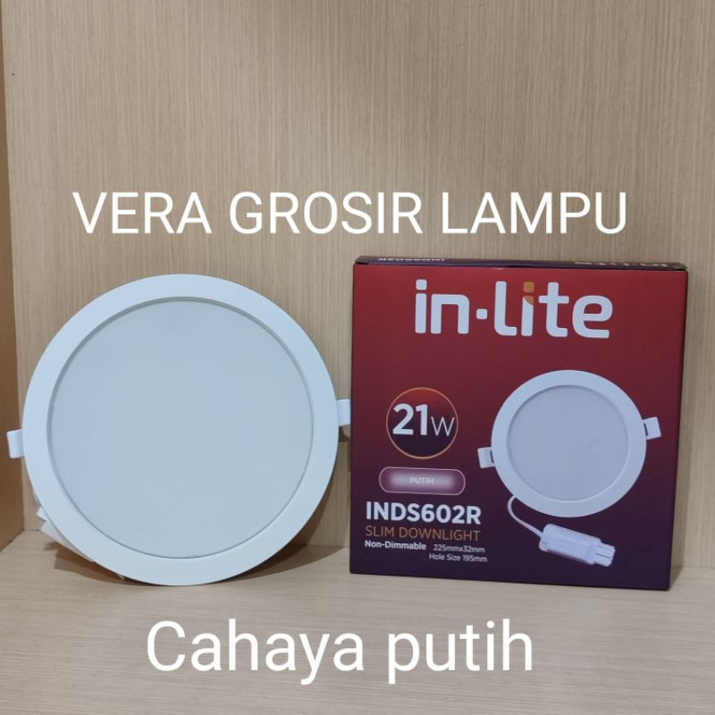 Jual Lampu Downlight Led Inlite INDS602R 21W 8 inchi Bulat Inbow putih ...