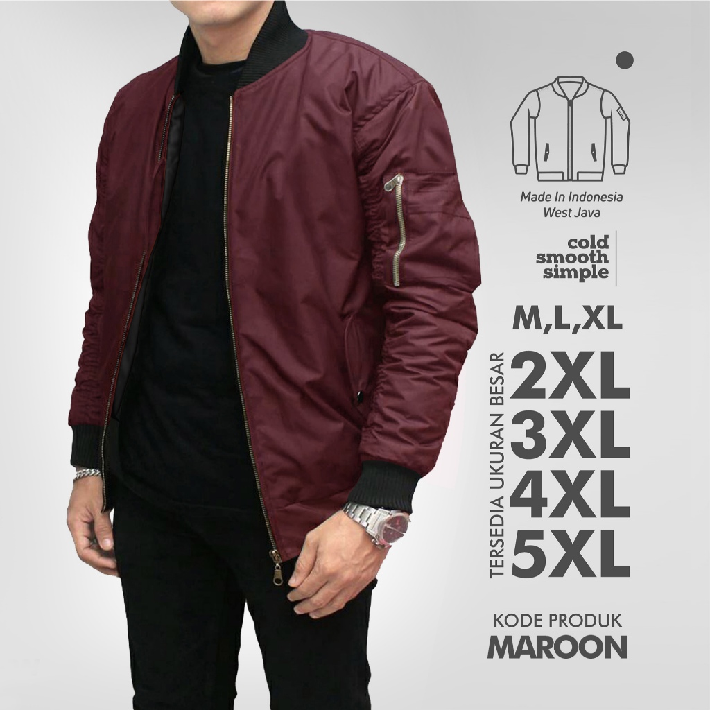 Jual Jaket Bomber Pria Jumbo BIg Size 3XL 4XL 5XL | Shopee Indonesia