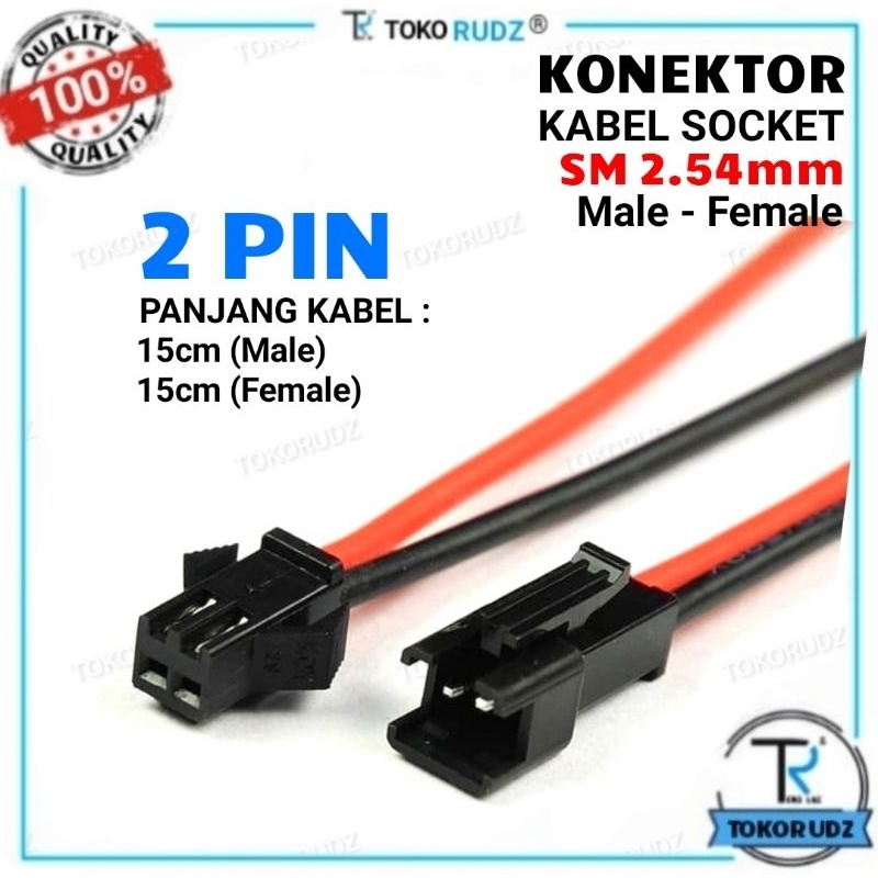 Jual Konektor Kabel Soket LED RC SM DC Socket Sambungan Kabel 2 Pin 2P ...
