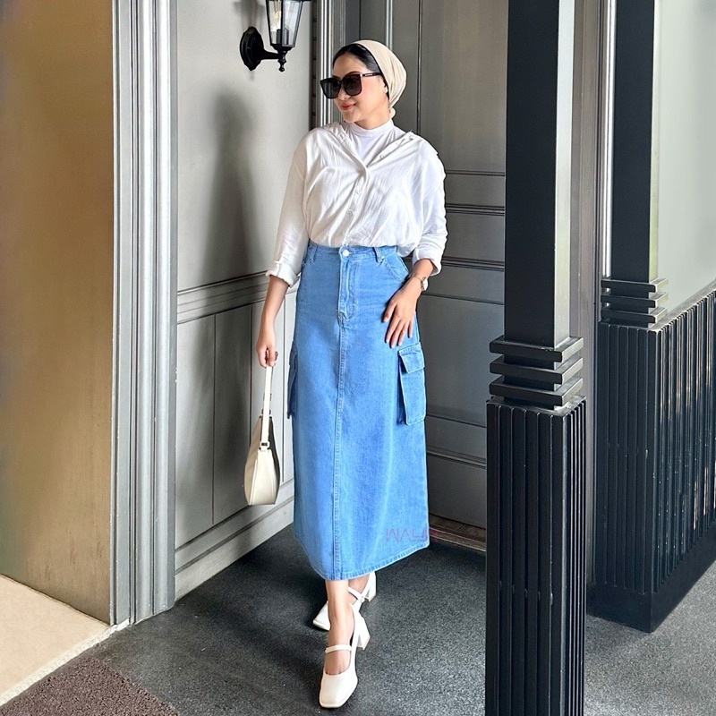Jual ROK CARGO JEANS SKIRT ROK JEANS KARGO PROMO KEKINIAN KOREAN ...