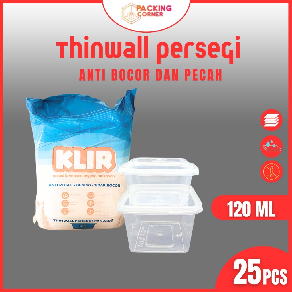 Jual Thinwall Persegi Square Box Kotak Makan Nasi Plastik Anti Panas