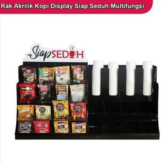 Jual Rak Display Kopi Siap Seduh Rak Papercup Akrilik Slot Shopee Indonesia