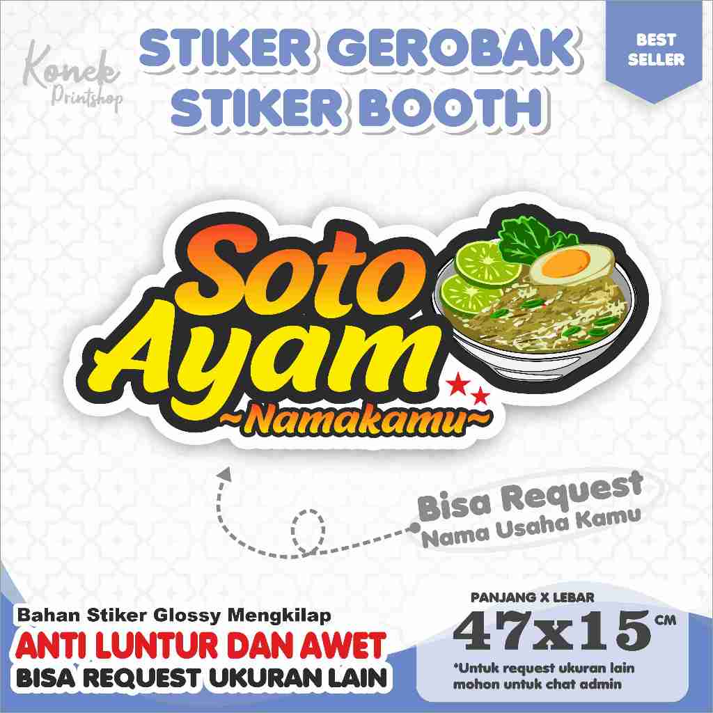 Jual (Bisa Custom Nama Usaha)Stiker Kaca Gerobak Stiker Kaca Booth Mie ...