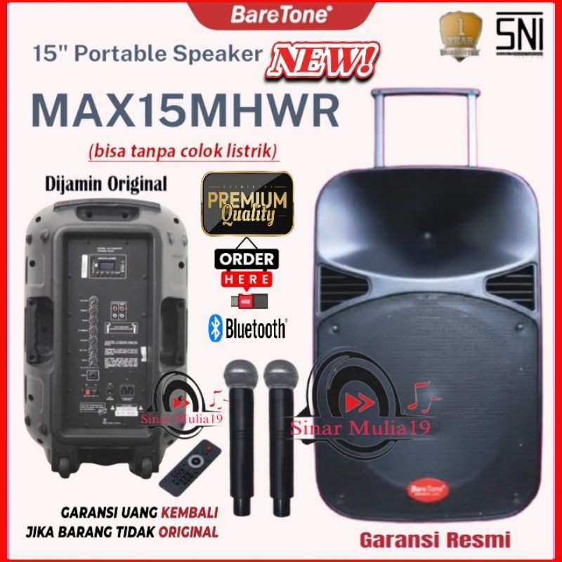 Jual Baretone Max15mhwr Speaker Aktif Portable 15 Inch Bluetooth Shopee Indonesia