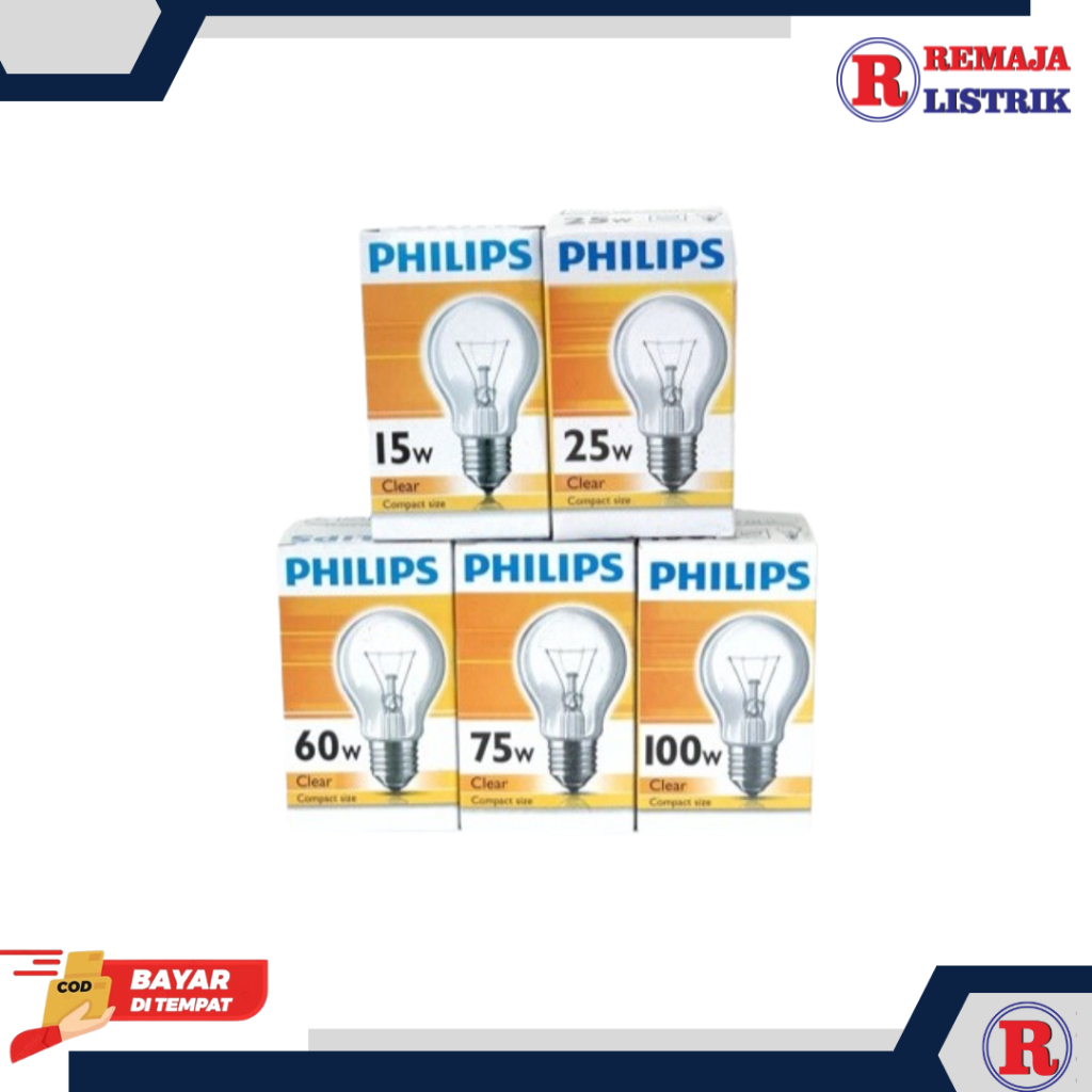 Jual Lampu Bohlam Pijar Philips 5w 15w 25w 40w 60w 75w 100w Shopee