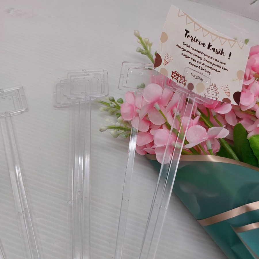 Jual Klip penjepit tusukan Stik kartu nama card stick bunga parcel ...