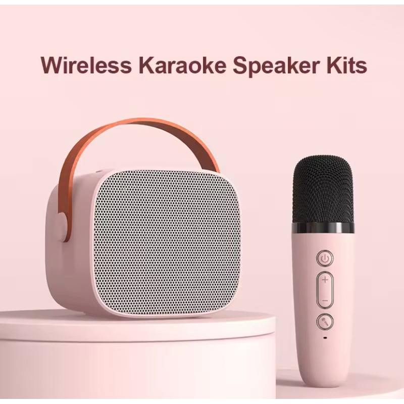 Jual Speaker Microphone Karaoke Set Bluetooth Mini Full bass Portable ...