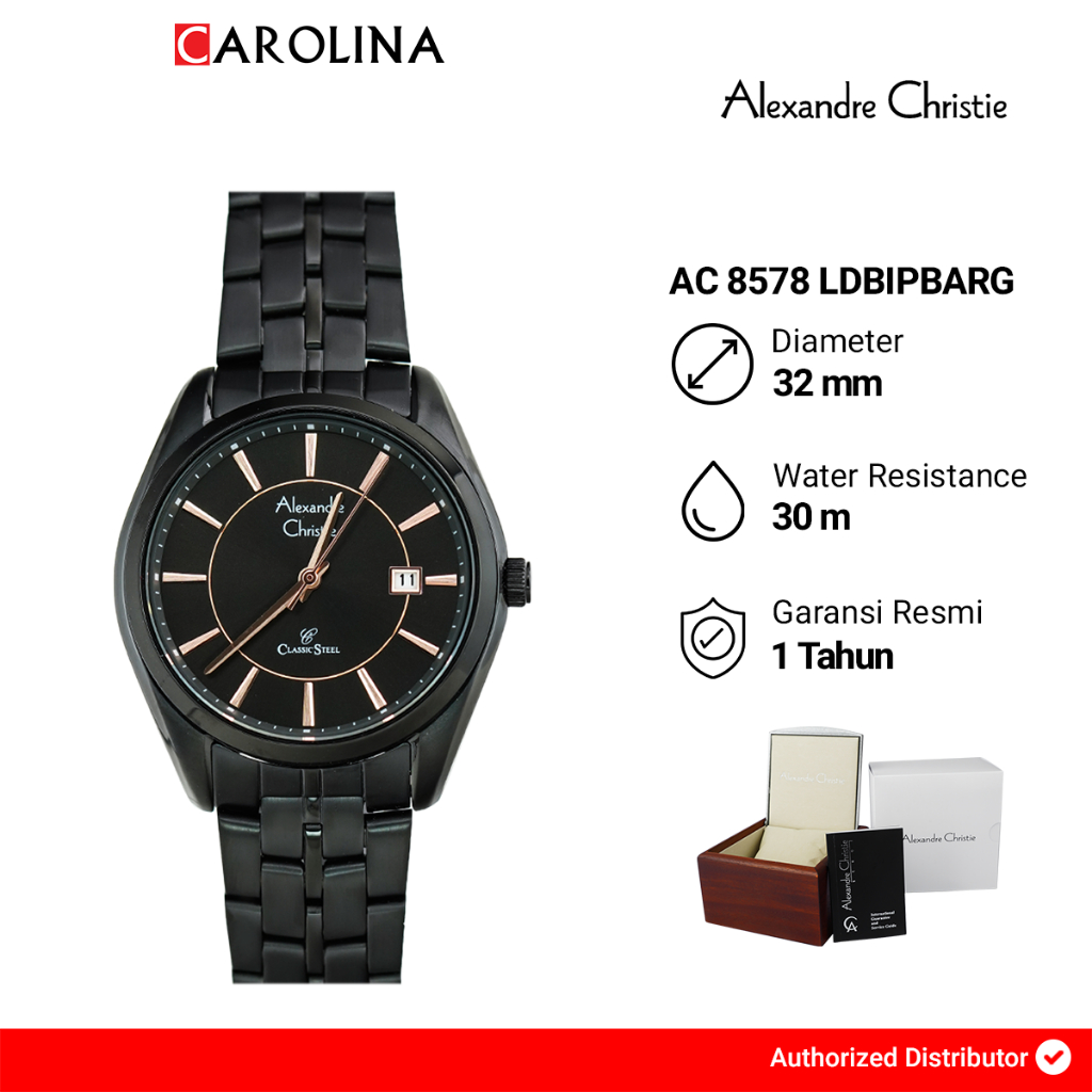 Jual Jam Tangan Wanita Alexandre Christie Classic Steel AC 8578 ...