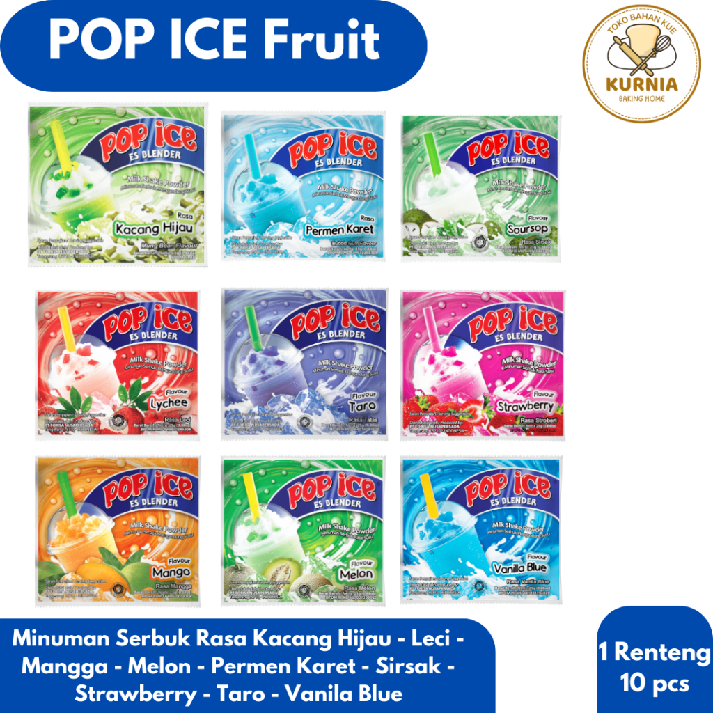 Jual POP ICE VARIAN RASA BUAH RENTENG 10 PCS | Shopee Indonesia
