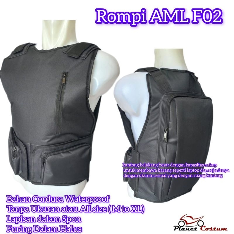 Jual PCRM34 rompi motor touring anti angin AML F02 menyimpan notebook ...