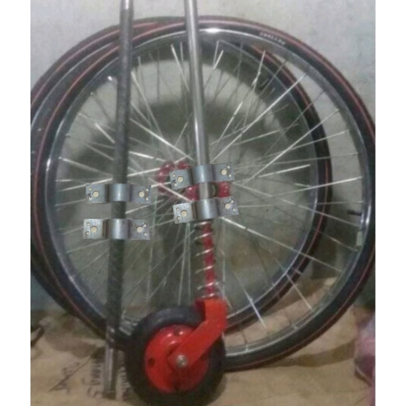 Jual BONUS KLEM, FULL SET RODA GEROBAK VELG BECAK KOMPLIT TINGGAL ...