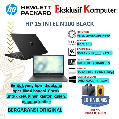 Jual LAPTOP KULIAH MURAH HP 15 INTEL N100 SSD 512GB FHD WINDOWS 11 ...