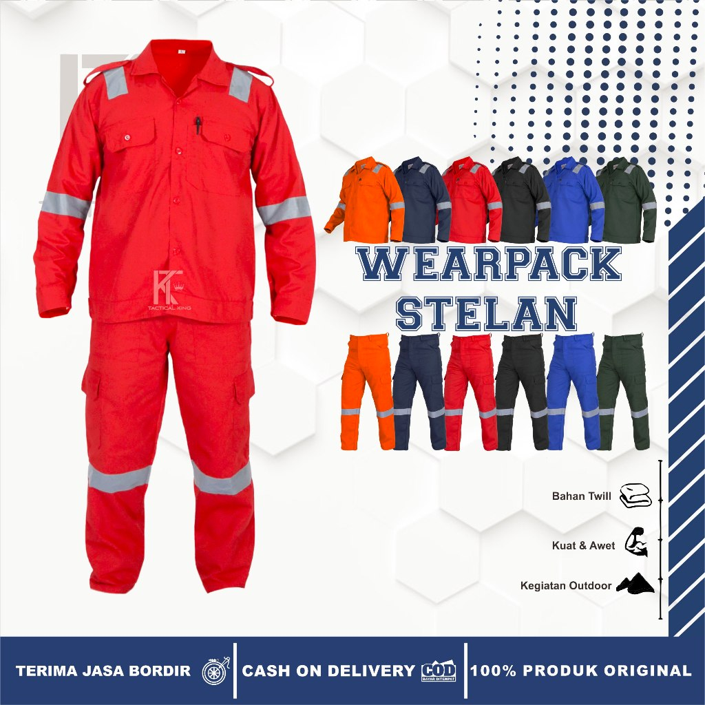 Jual Wearpack Katelpak Safety Setelan Kemeja Celana Kerja Seragam ...