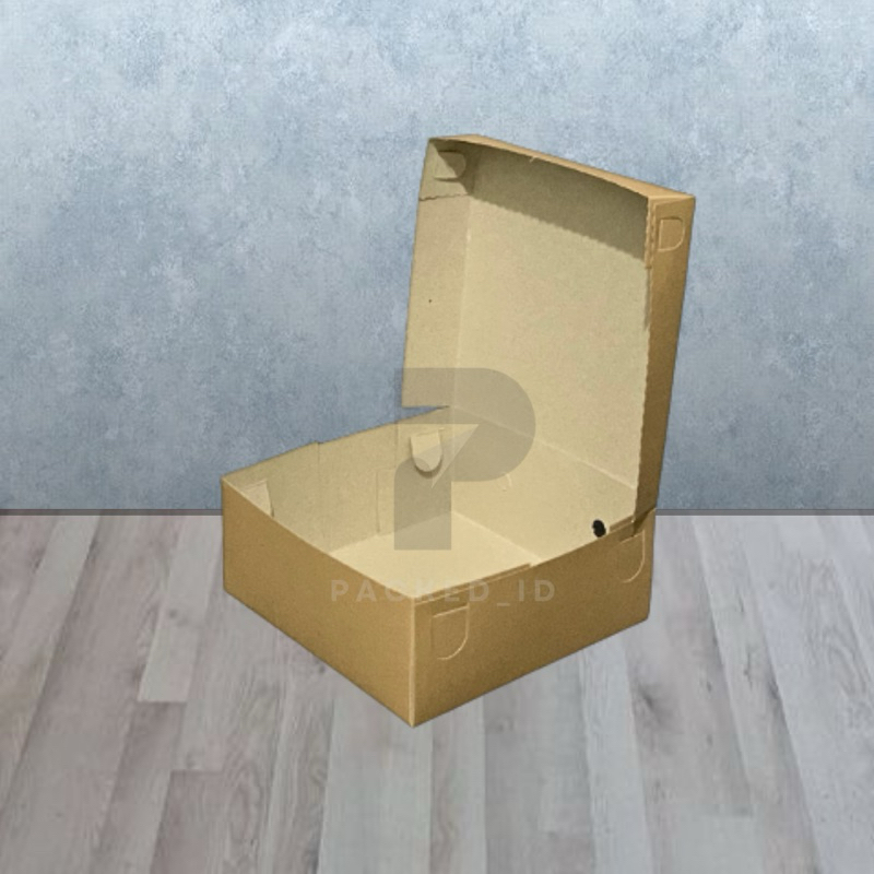 Jual Box Kotak Kue (R6) Renda Kraft Cokelat ukuran 15,5x15,5x6,5 cm ...