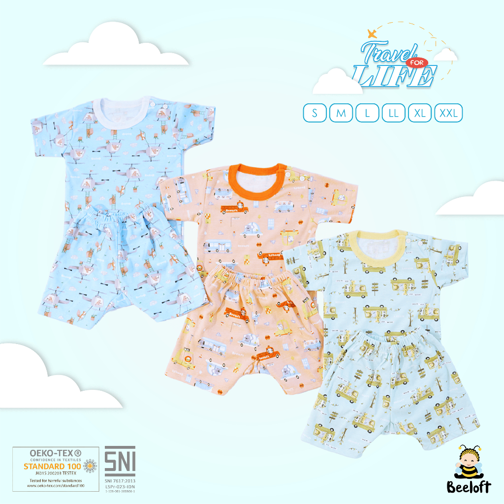 Beeloft Setelan Anak Laki-laki - Kaos Anak Travel For Life Series