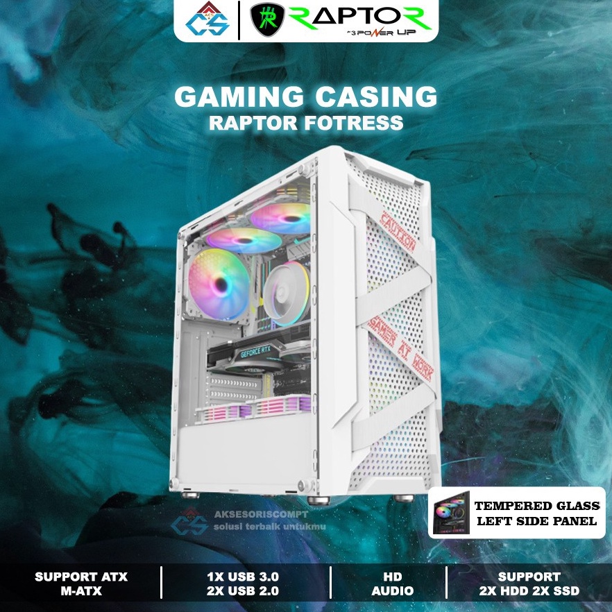 Jual Special Edition Casing Gaming PC RAPTOR FOTRESS WHITE Casing ...