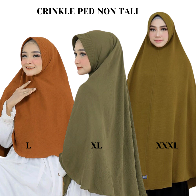Khaizuran-Hijab bergo Instan Ped Crinkle AirFLow Jilbab Cringkle L-XL-XXXL Non Tali
