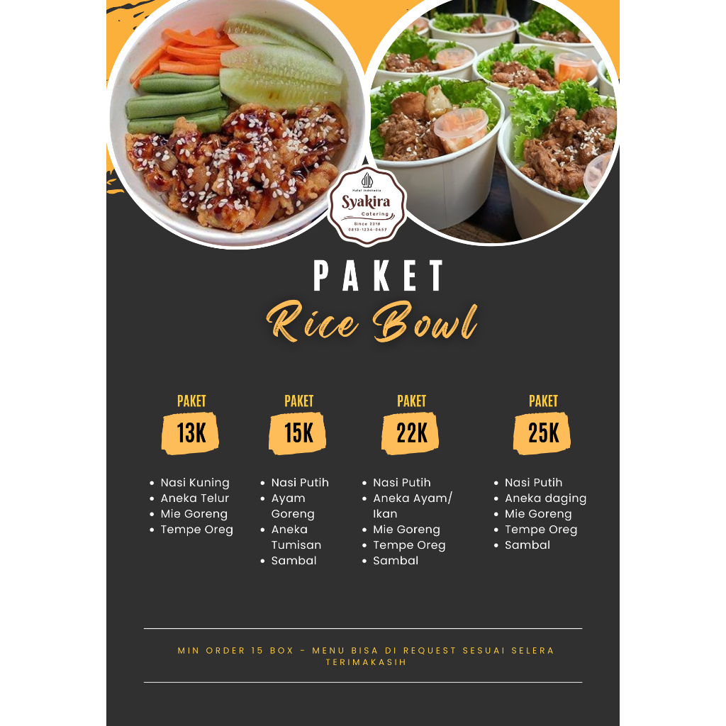 Jual RICE BOWL // RICE BOWL NASI KUNING // RICEBOWL AYAM // RICE BOWL ...