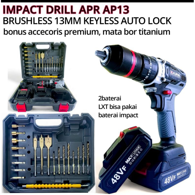 Jual Promo 1jam bor cordless garansi resmi 3thn brushless APR JAPAN ...