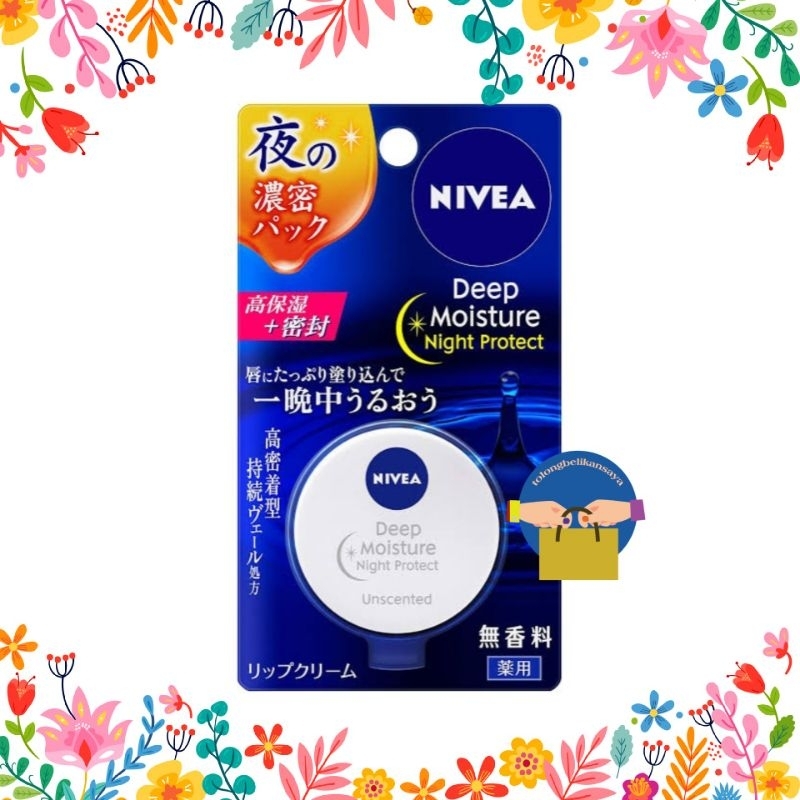 Jual nivea Deep Moisture night protect unscented Lip Balm Japan