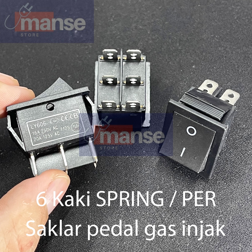 Jual Switch 6 Kaki SPRING / Saklar Pedal Gas Injak 6 Pin (Membal / Push ...