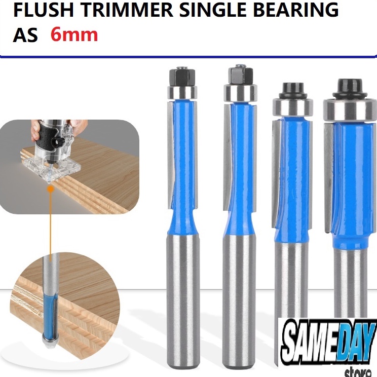 Jual QC Mata Profil Straight Flush Trimmer Router Bits Top Bearing ...