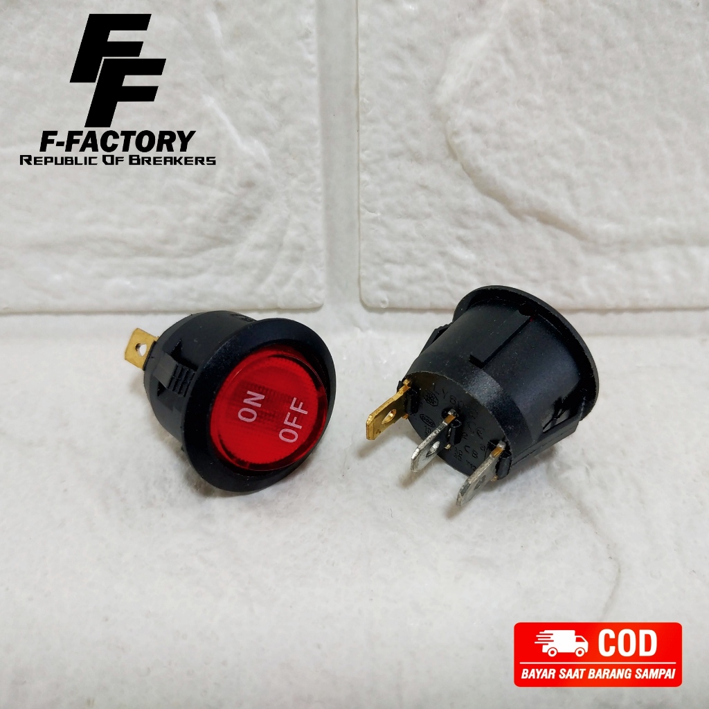 Jual Rocker Switch Bulat Merah 3pin (+lampu) Power Supply | Shopee ...