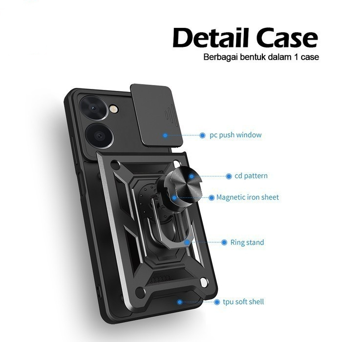 Jual Case Armor Slide Camera +Ring Itel A60 A60S S23 Plus | Shopee ...
